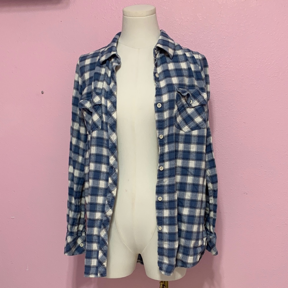 Volcom Blue and White Plaid Button-Up Shirt - Picture 6 of 9